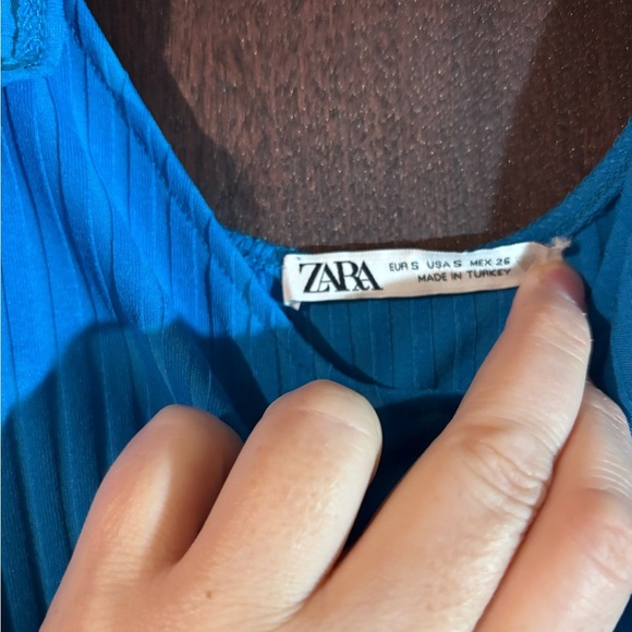 Zara Blue Ruffled Sleeve Dress - Picture 4 of 4